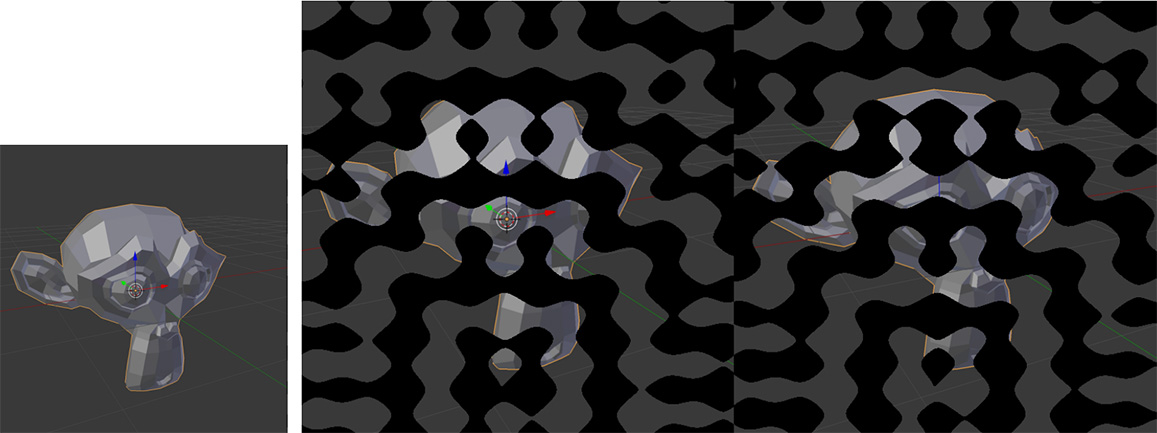Example of image scrambling. The original image is shown on the left, and the scrambled display image divided between the left and right eyes is shown on the right. It appears as the original image to the naked eye but becomes difficult to interpret when the glasses are worn.