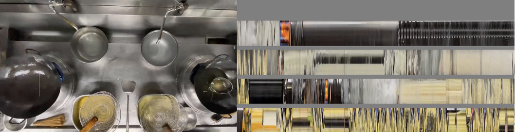 The same video displayed using video slicing method