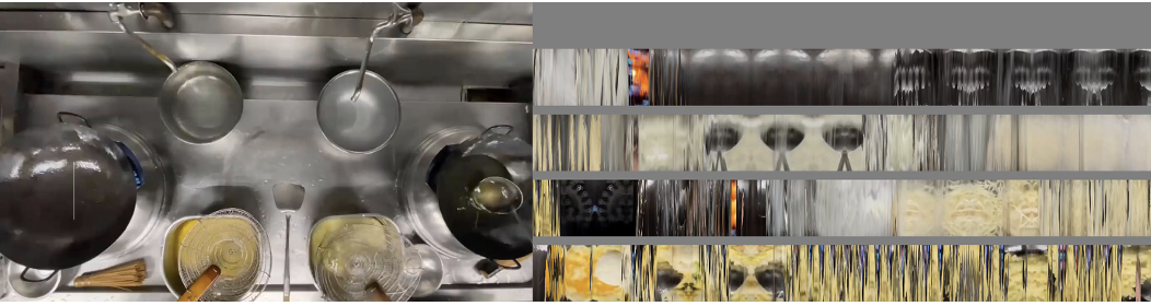 TimeSpaceSlice display of Chinese cooking scene