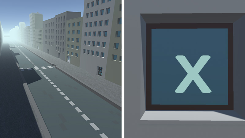 Image showing the city and X mark used in the experiment